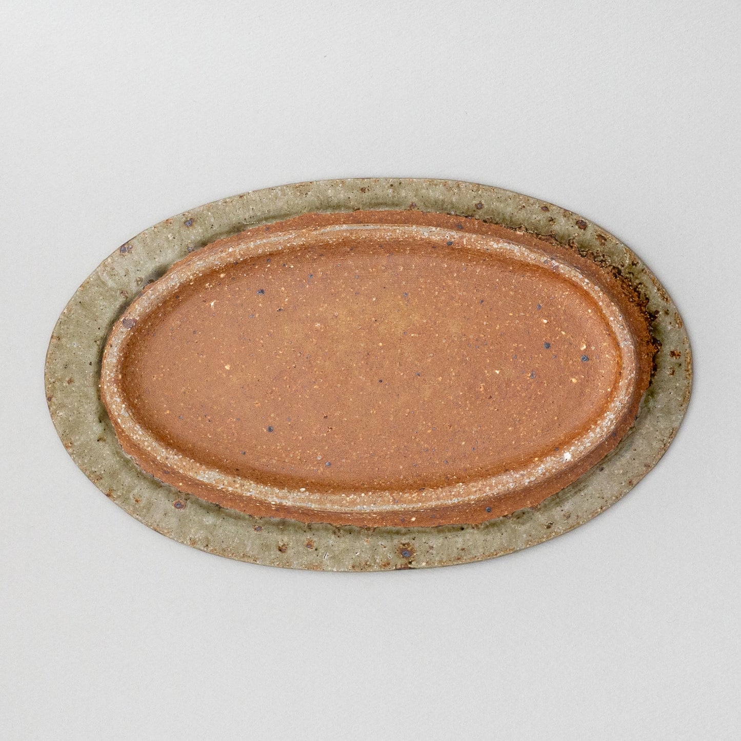 オーバル皿 大 青磁釉 #13