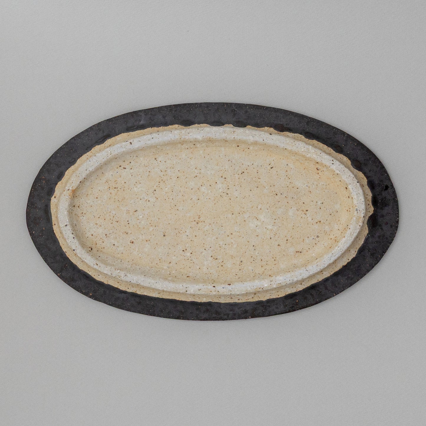 オーバル皿 大 黒釉 #2