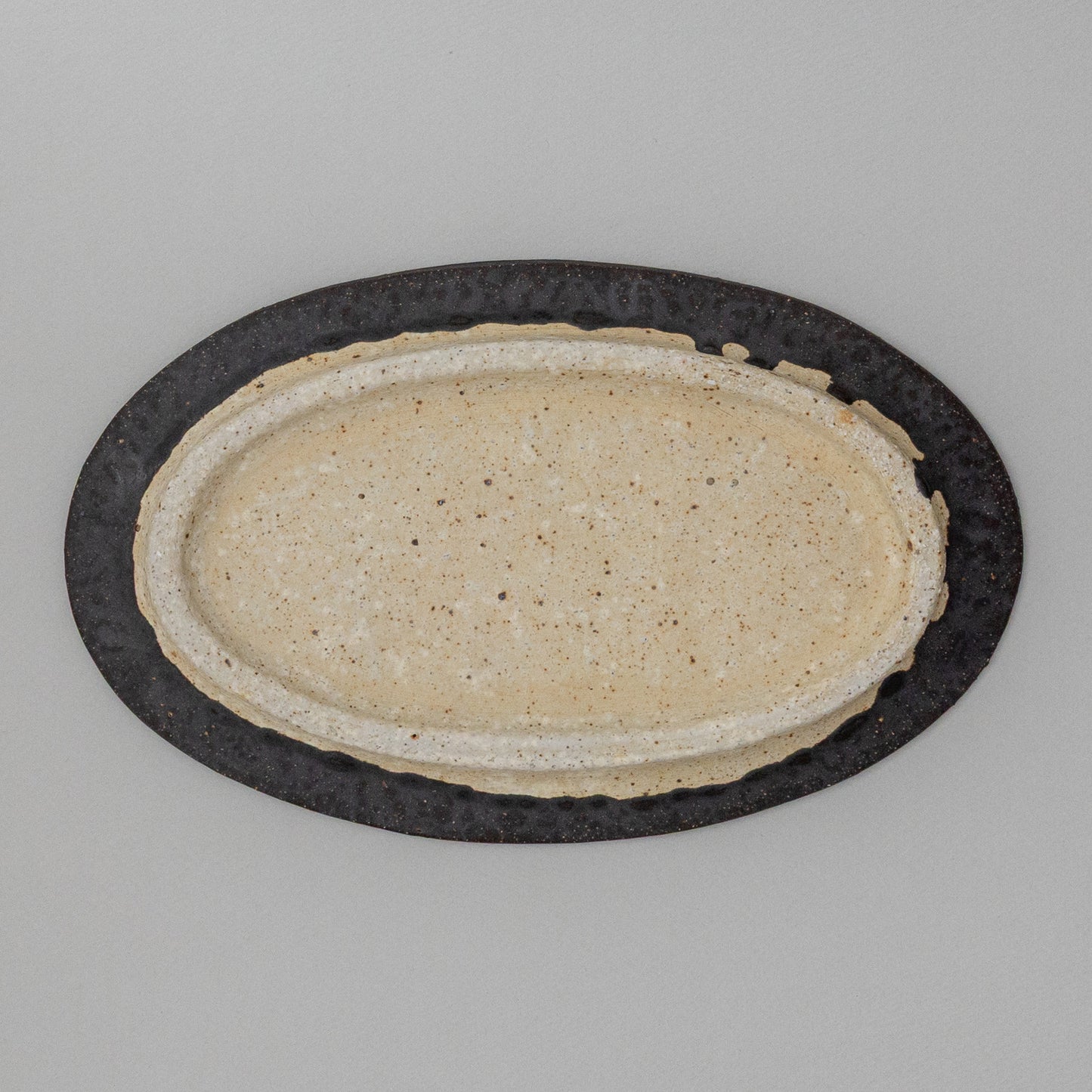 オーバル皿 大 黒釉 #4