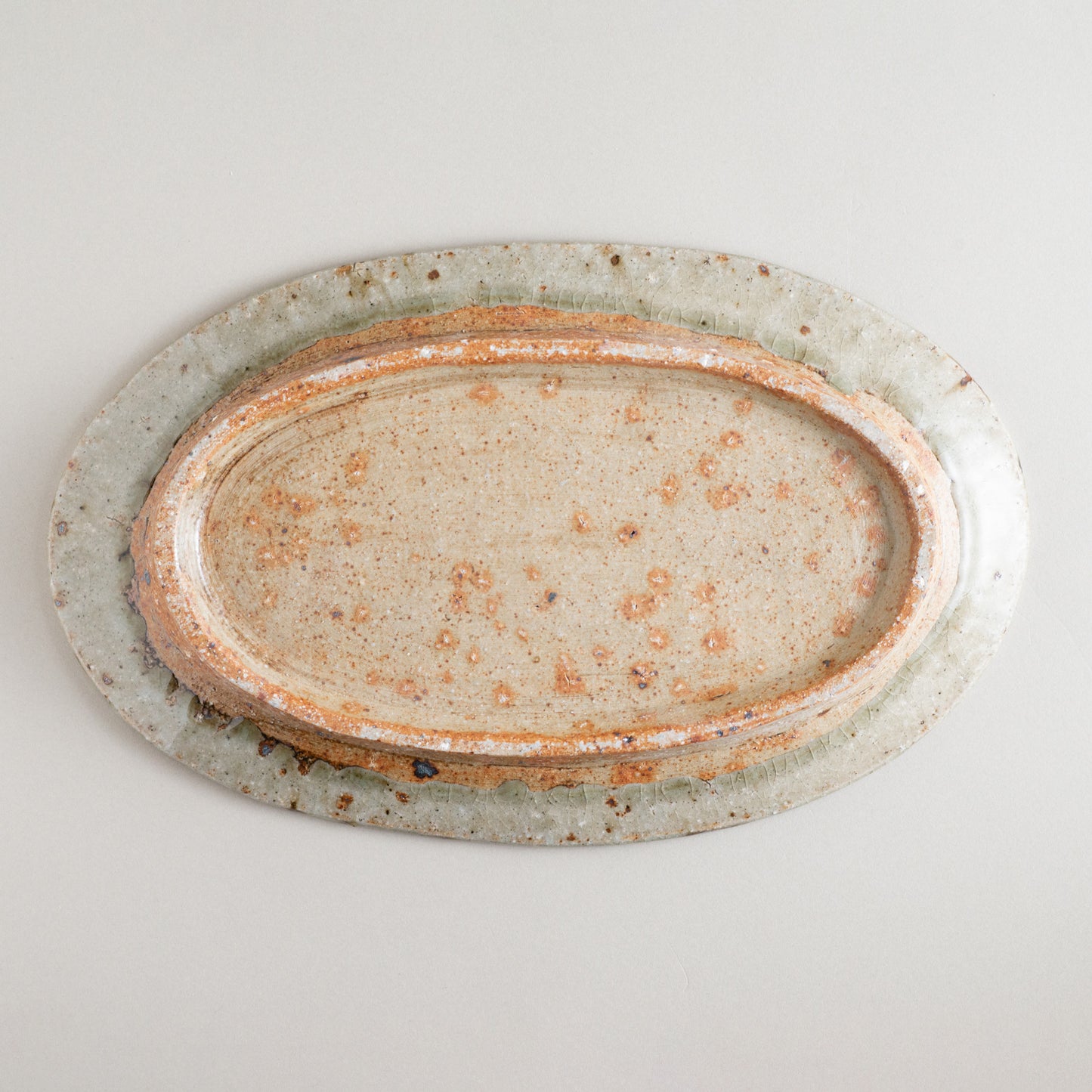 オーバル皿 大 青磁釉 #8