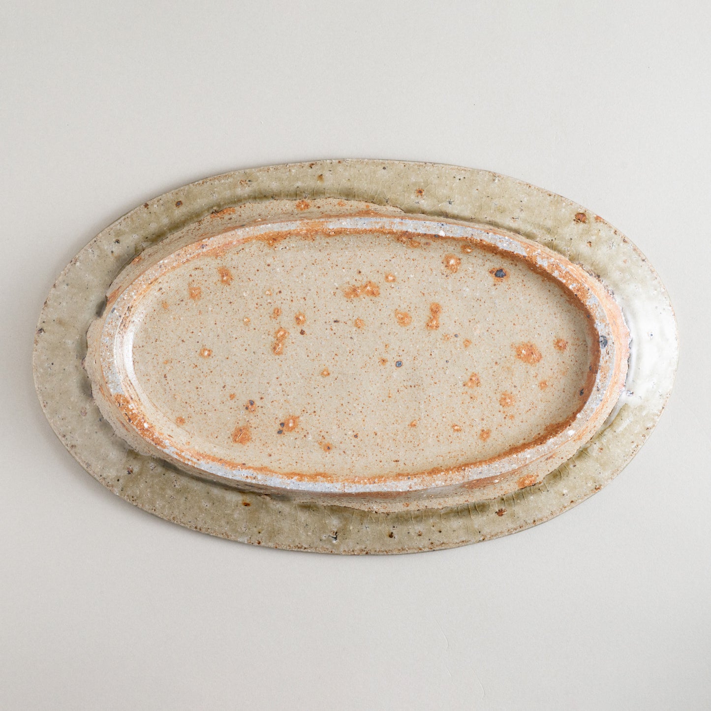 オーバル皿 大 灰釉 #5