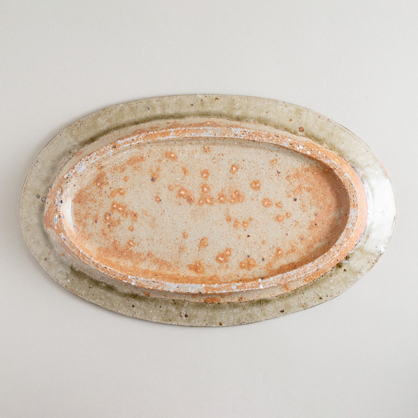 オーバル皿 大 灰釉 #6