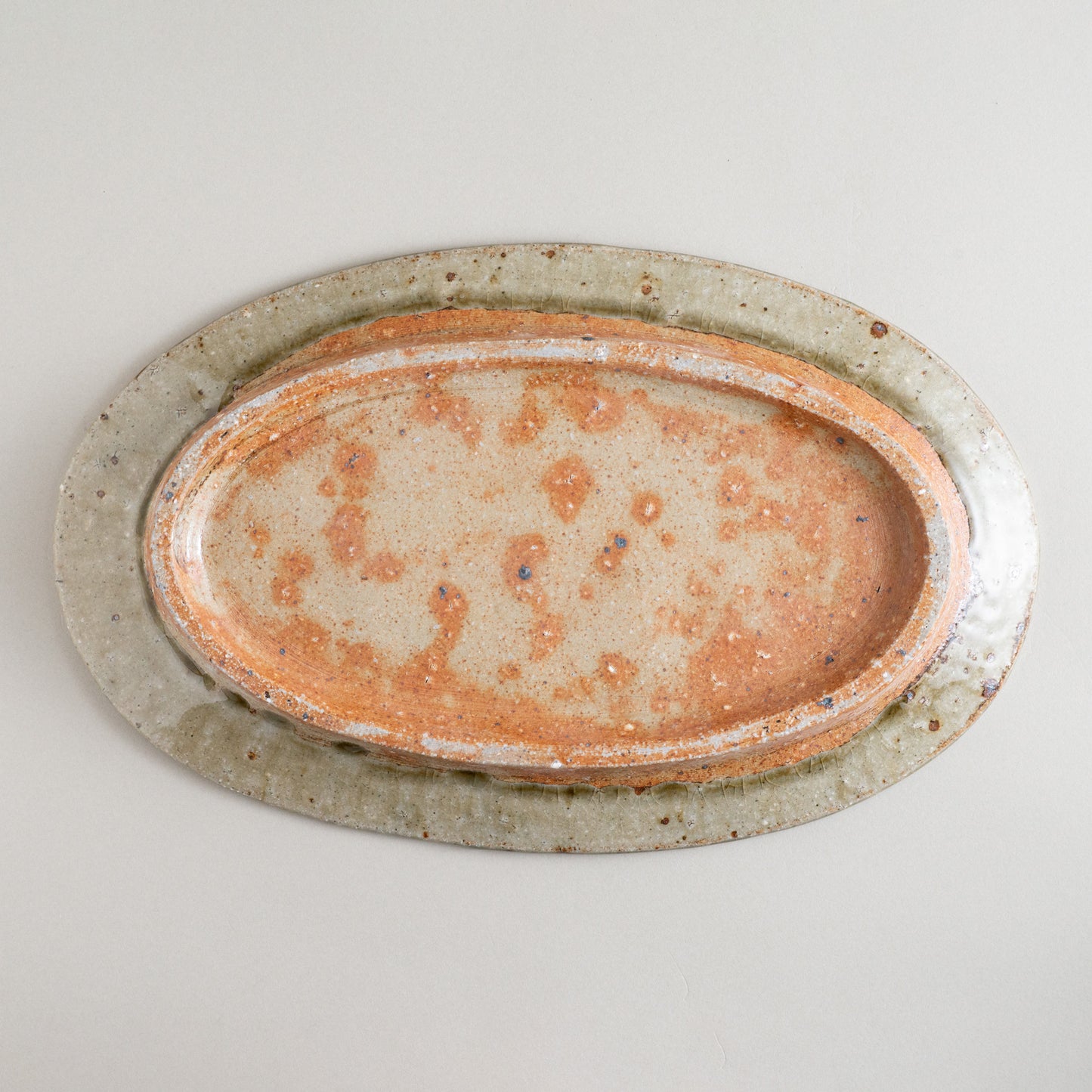 オーバル皿 大 灰釉 #7