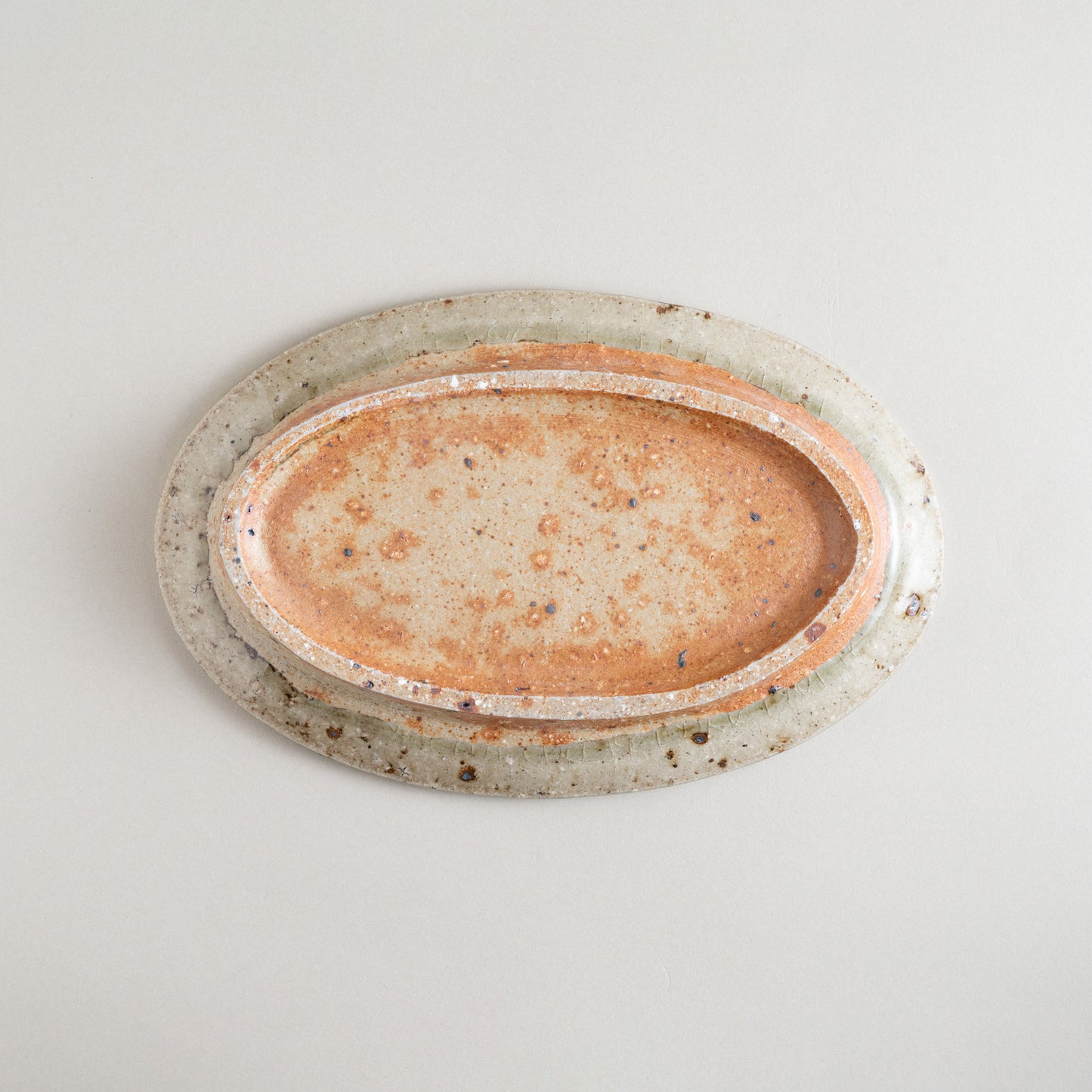 オーバル皿 小 青磁釉 #7