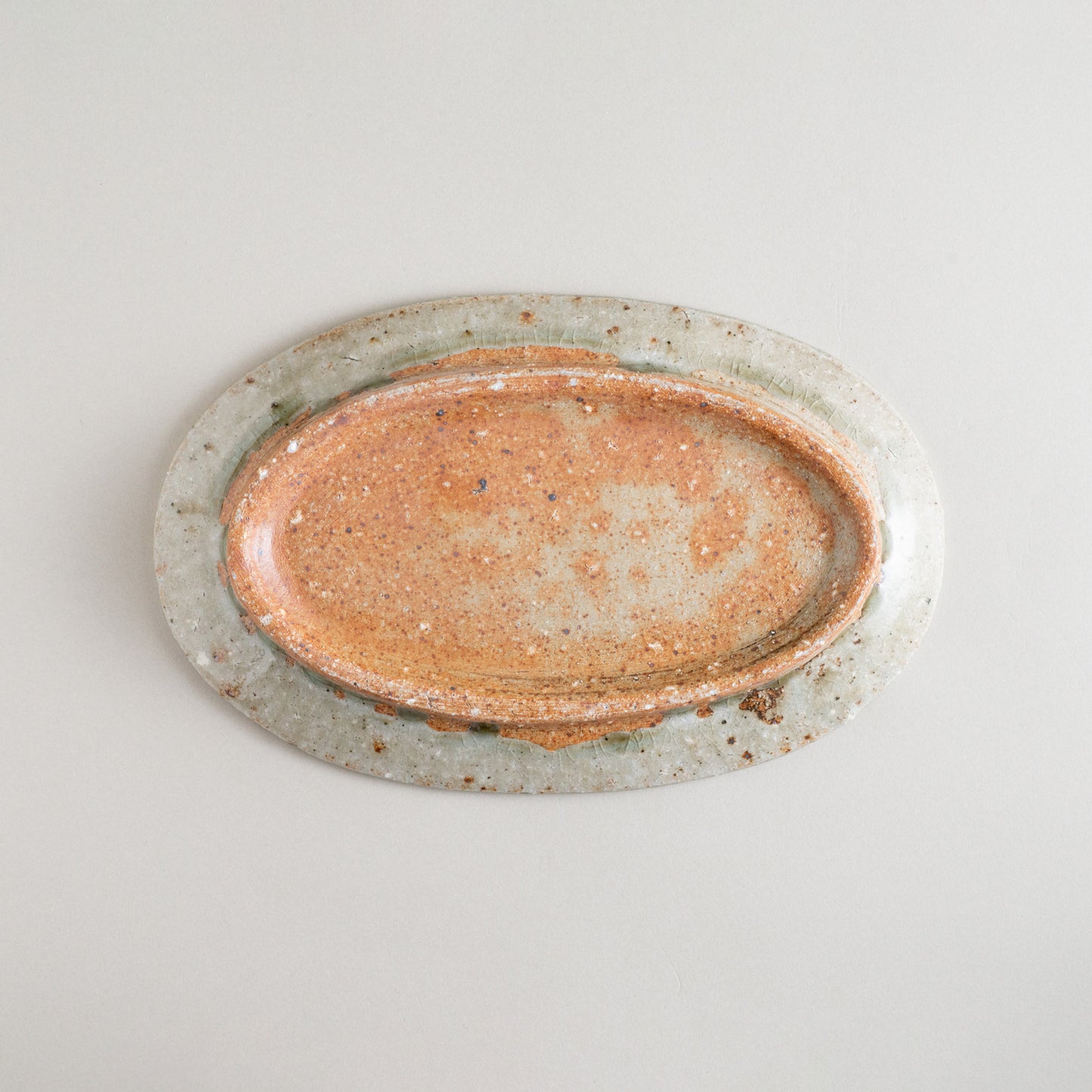 オーバル皿 小 青磁釉 #9