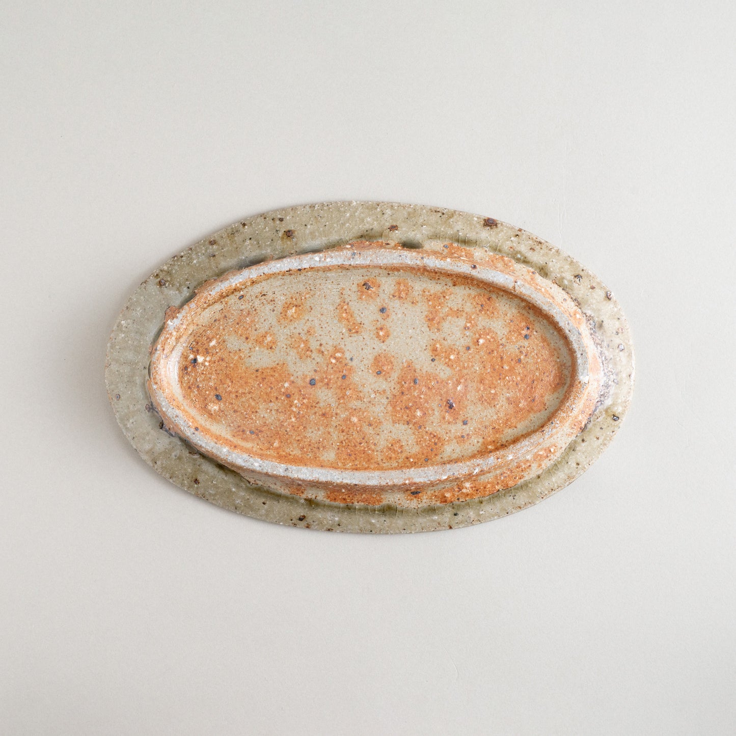 オーバル皿 小 灰釉 #8
