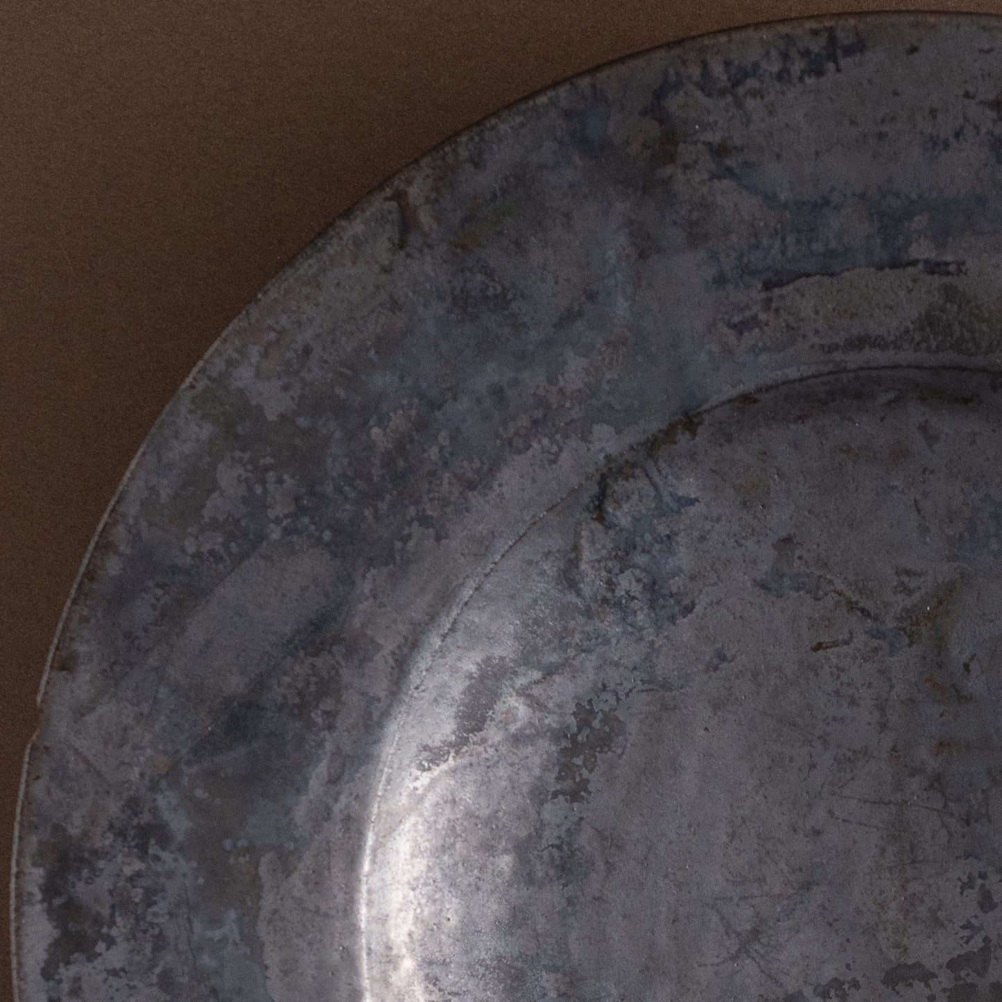 リム皿 9寸 窯変黒鉄釉 #1