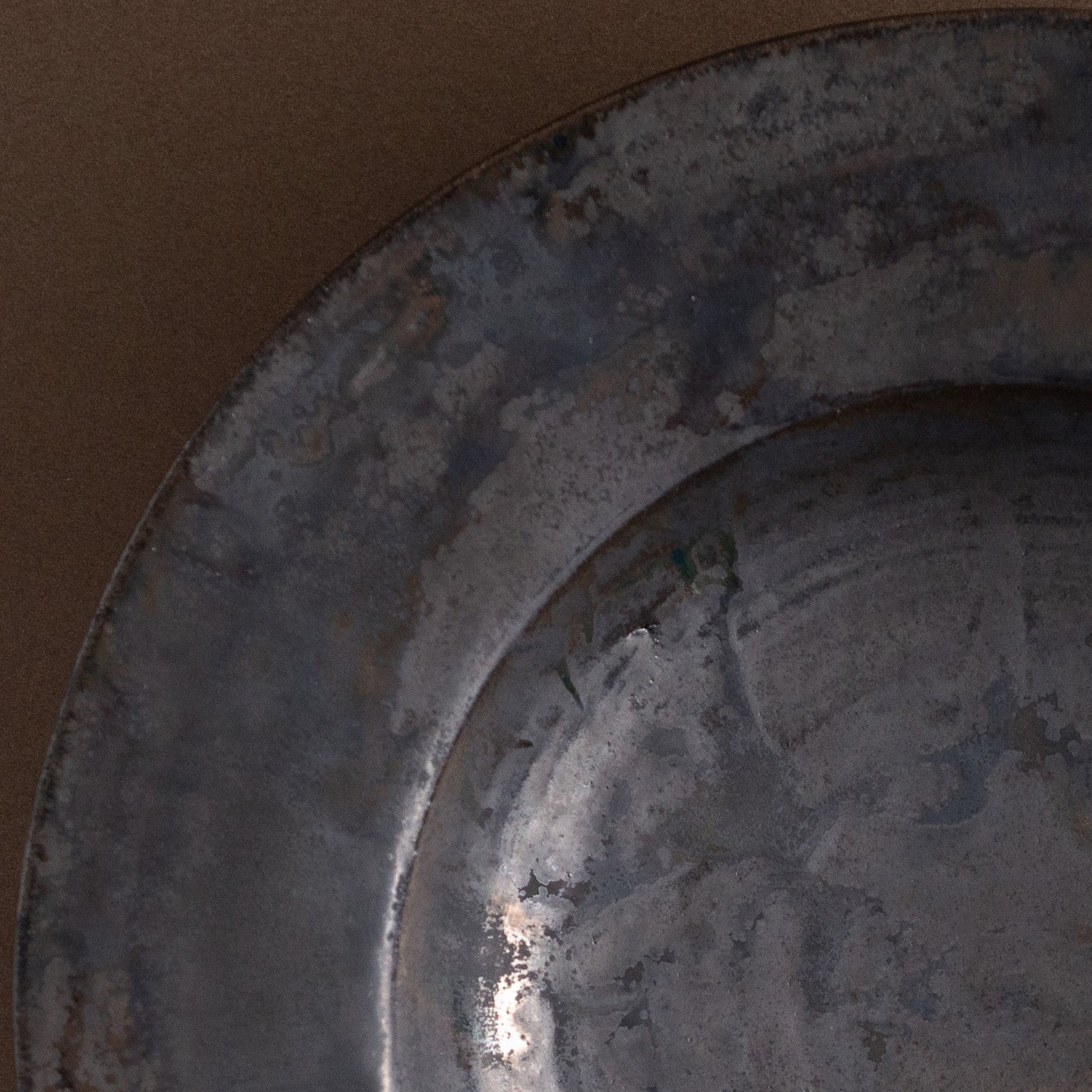 リム皿 9寸 窯変黒鉄釉 #2