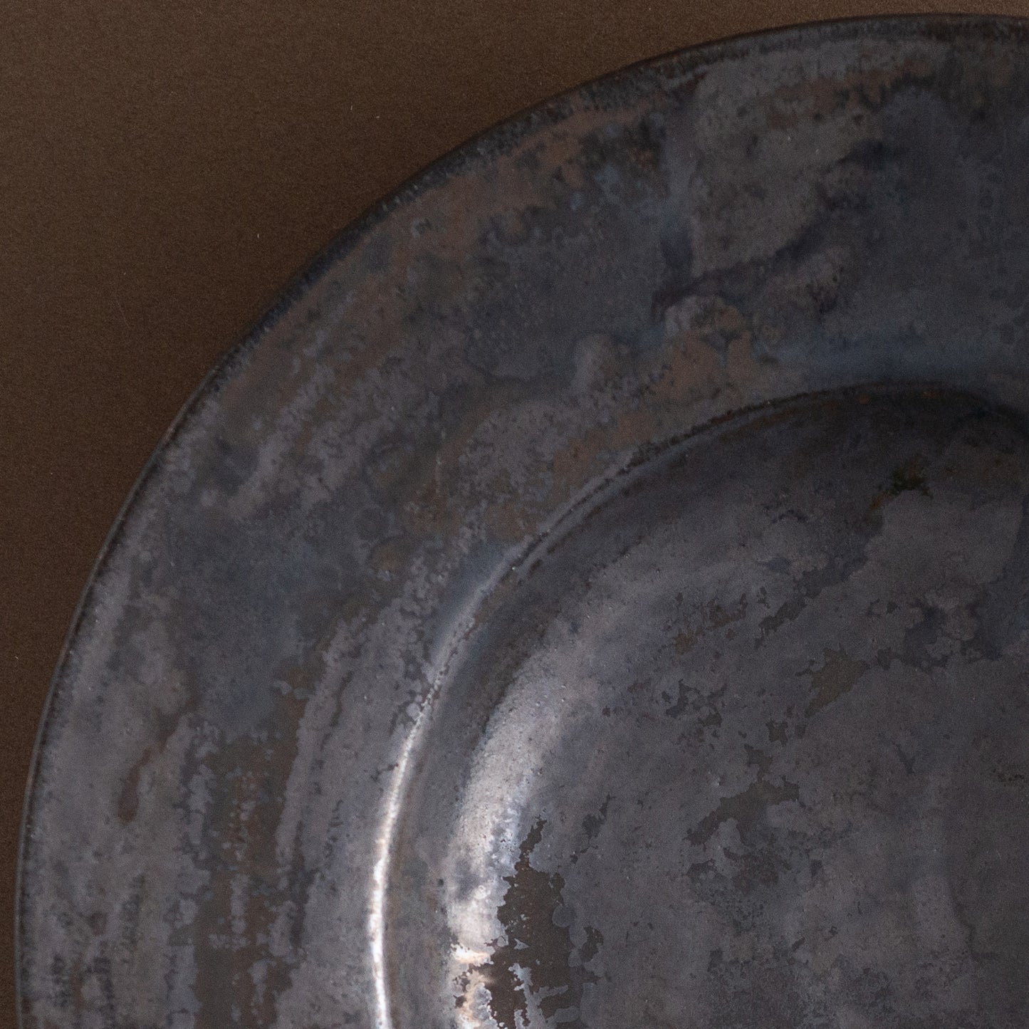 リム皿 9寸 窯変黒鉄釉 #3