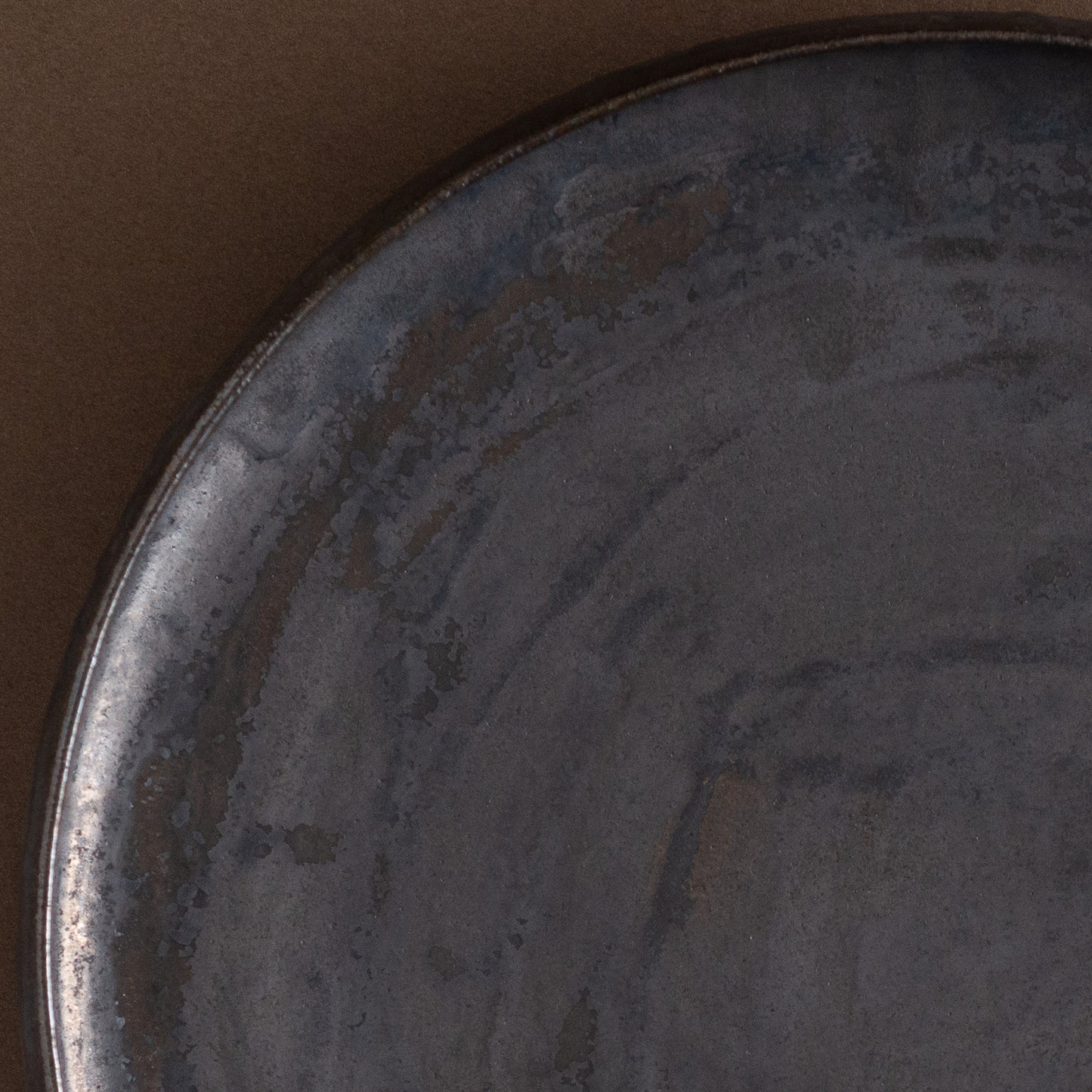 浅鉢 9寸 窯変黒鉄釉 #2