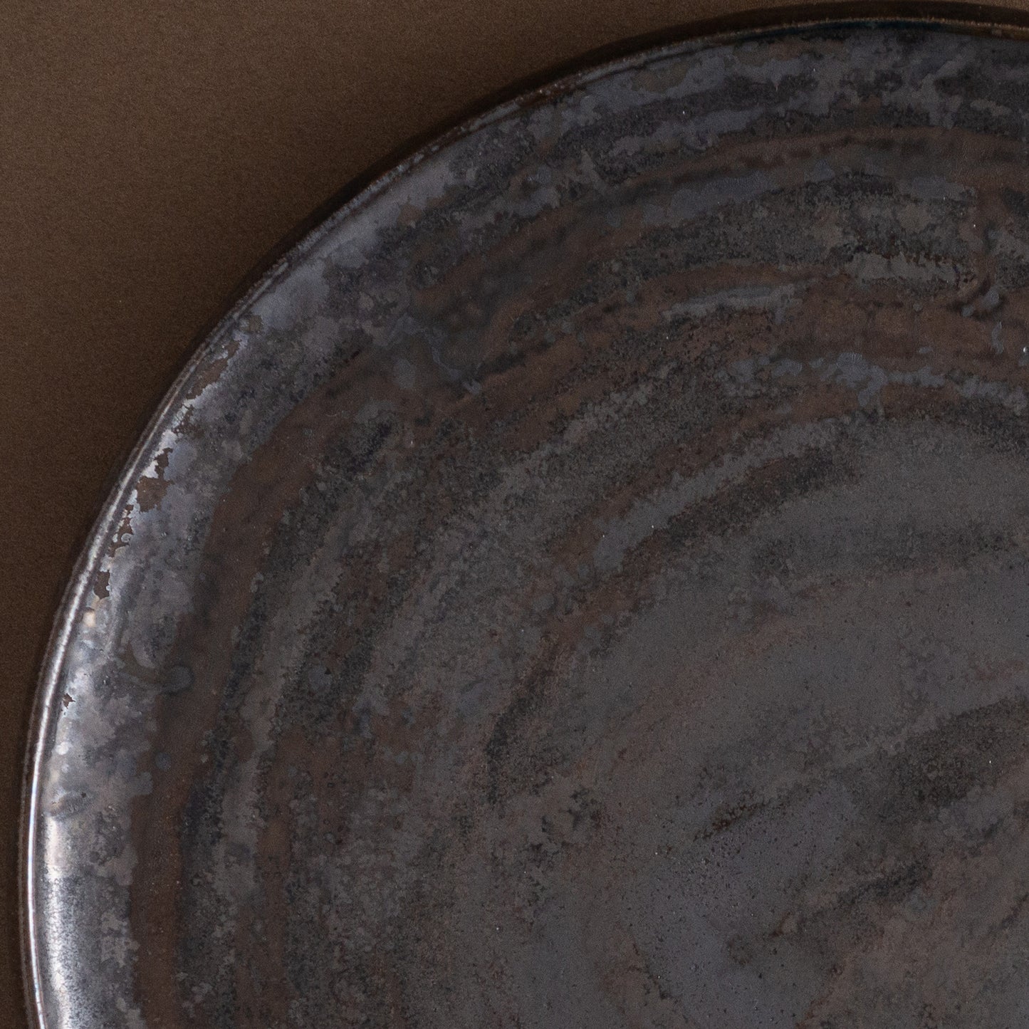 浅鉢 9寸 窯変黒鉄釉 #3