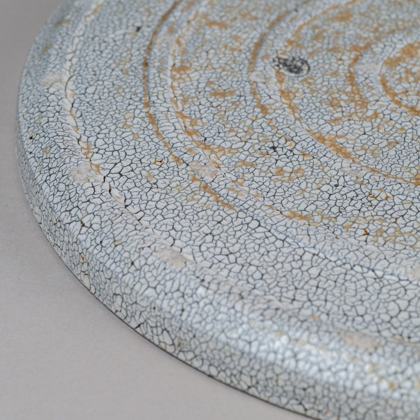 白裂皿 9寸 灰釉 #1