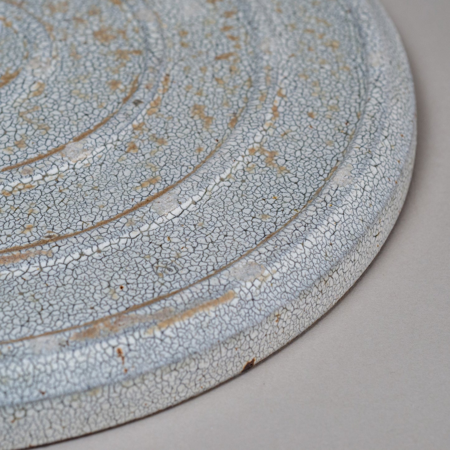 白裂皿 9寸 灰釉 #2