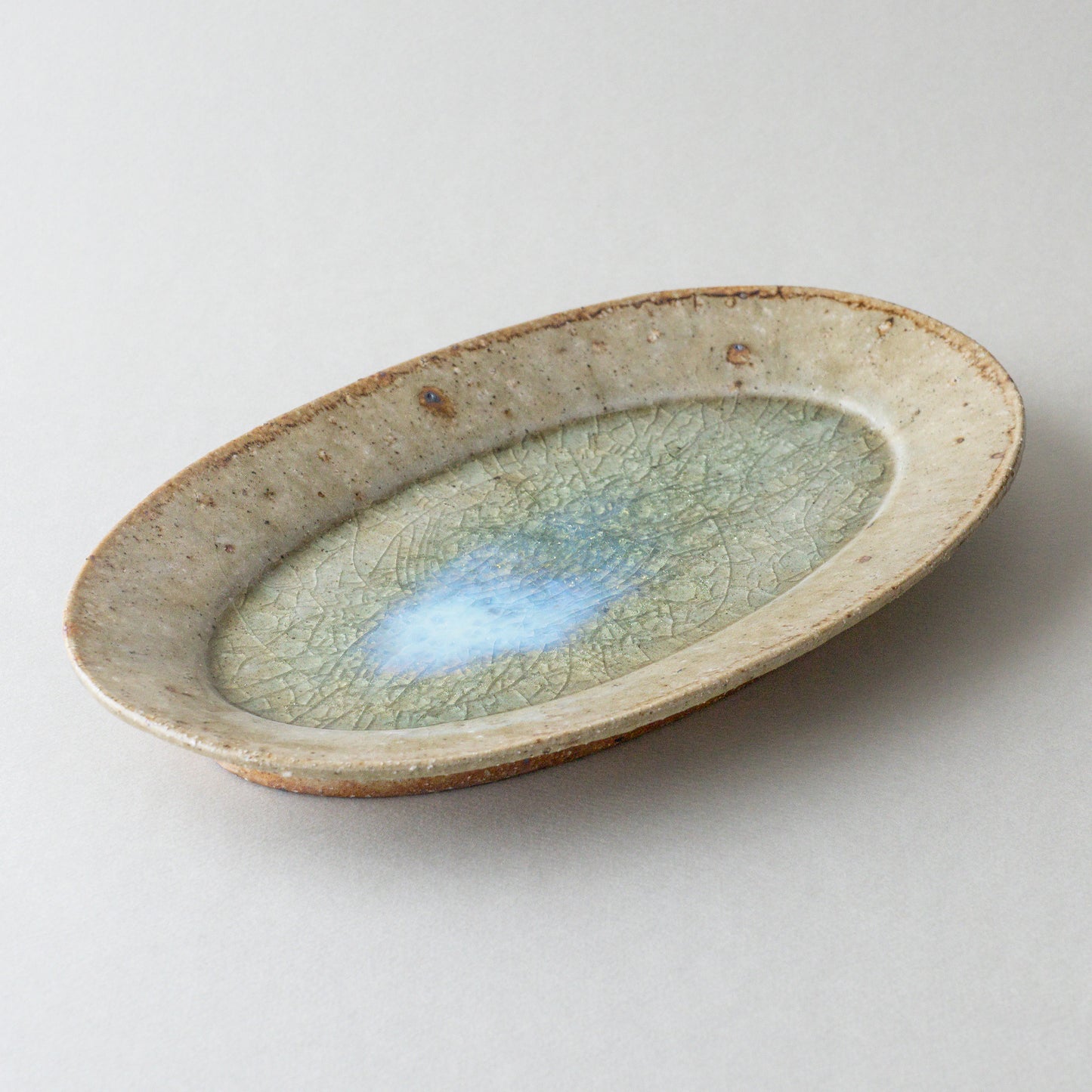 オーバル皿 大 青磁釉 #14