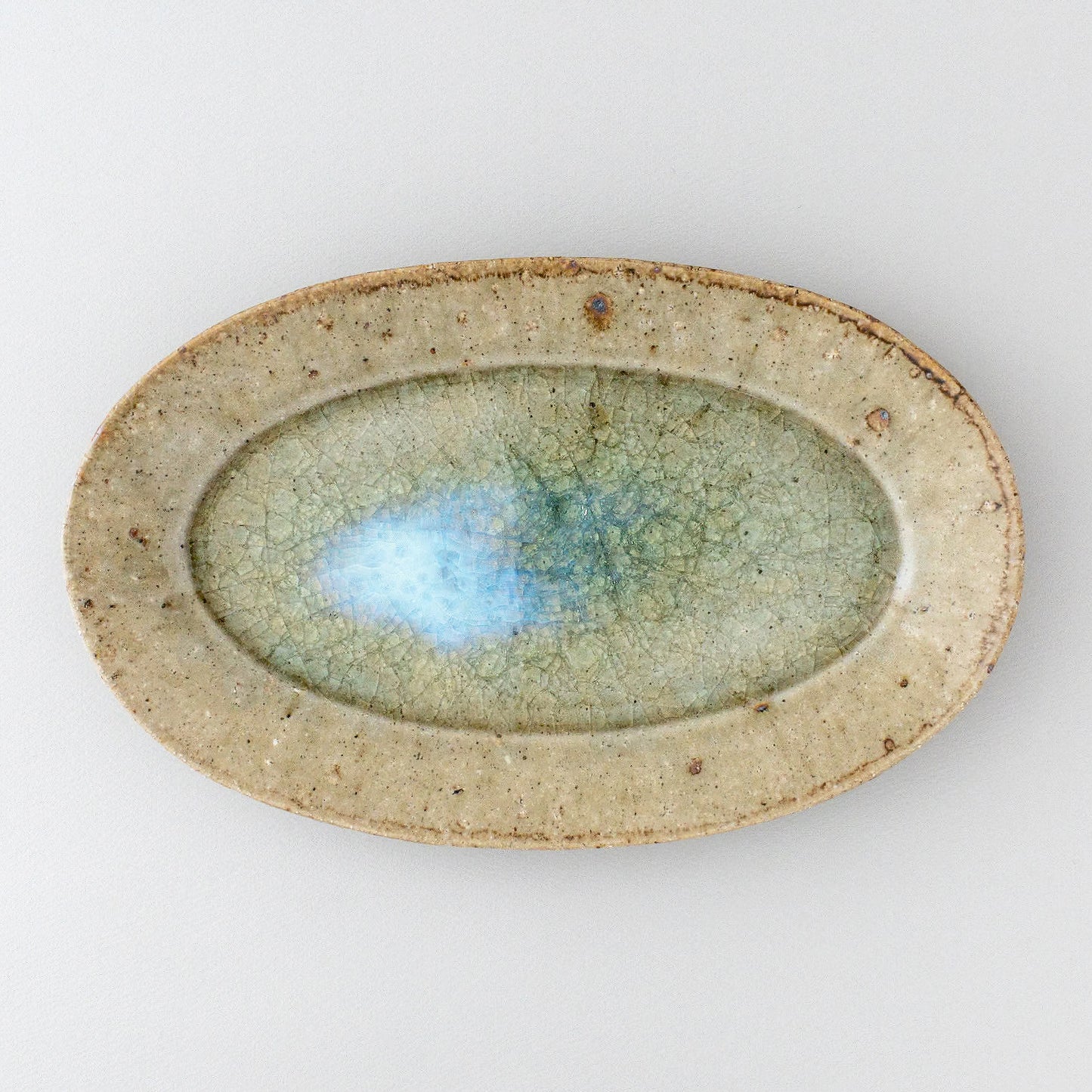 オーバル皿 大 青磁釉 #14