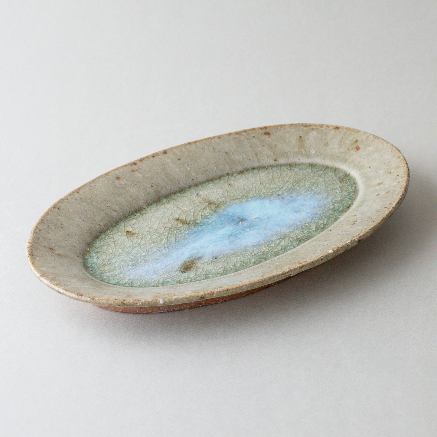 オーバル皿 大 青磁釉 #18
