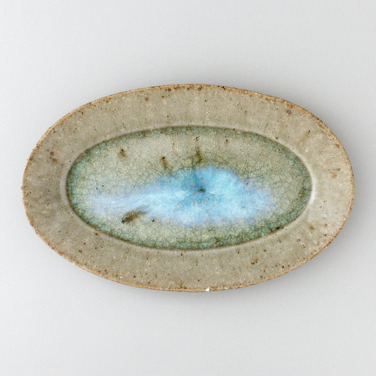 オーバル皿 大 青磁釉 #18