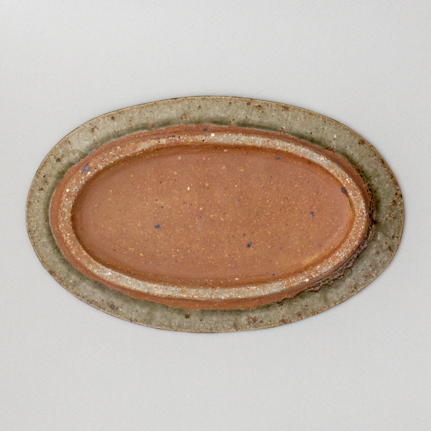 オーバル皿 大 青磁釉 #18