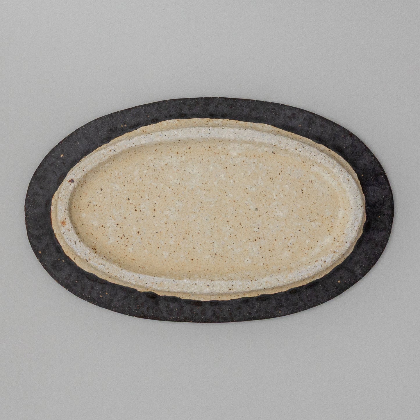 オーバル皿 大 黒釉 #1