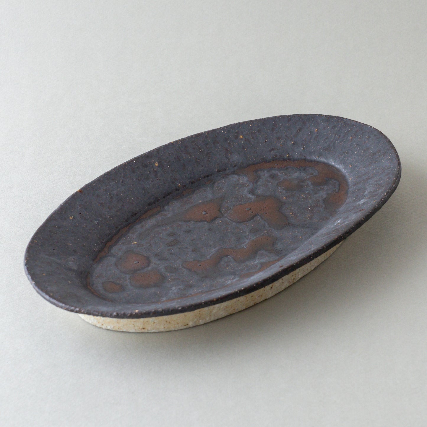 オーバル皿 大 黒釉 #2