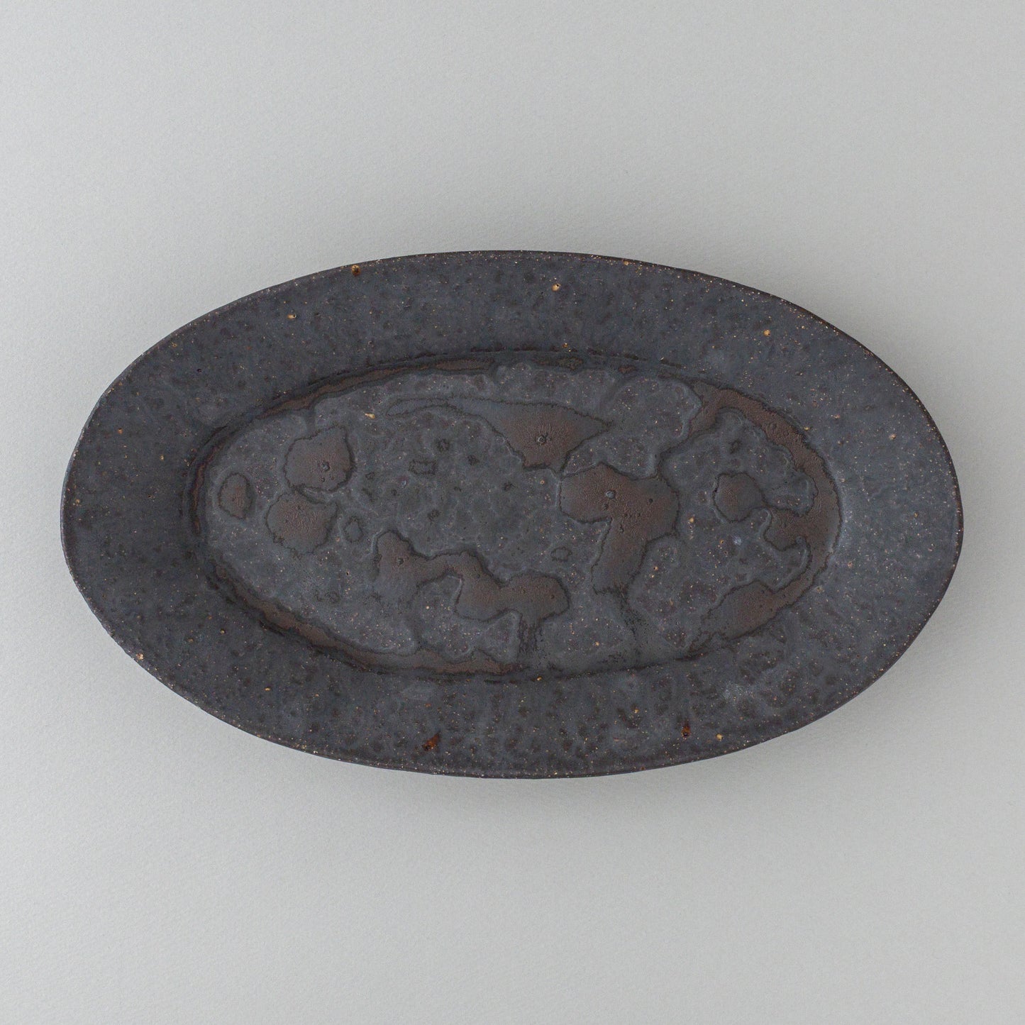 オーバル皿 大 黒釉 #2