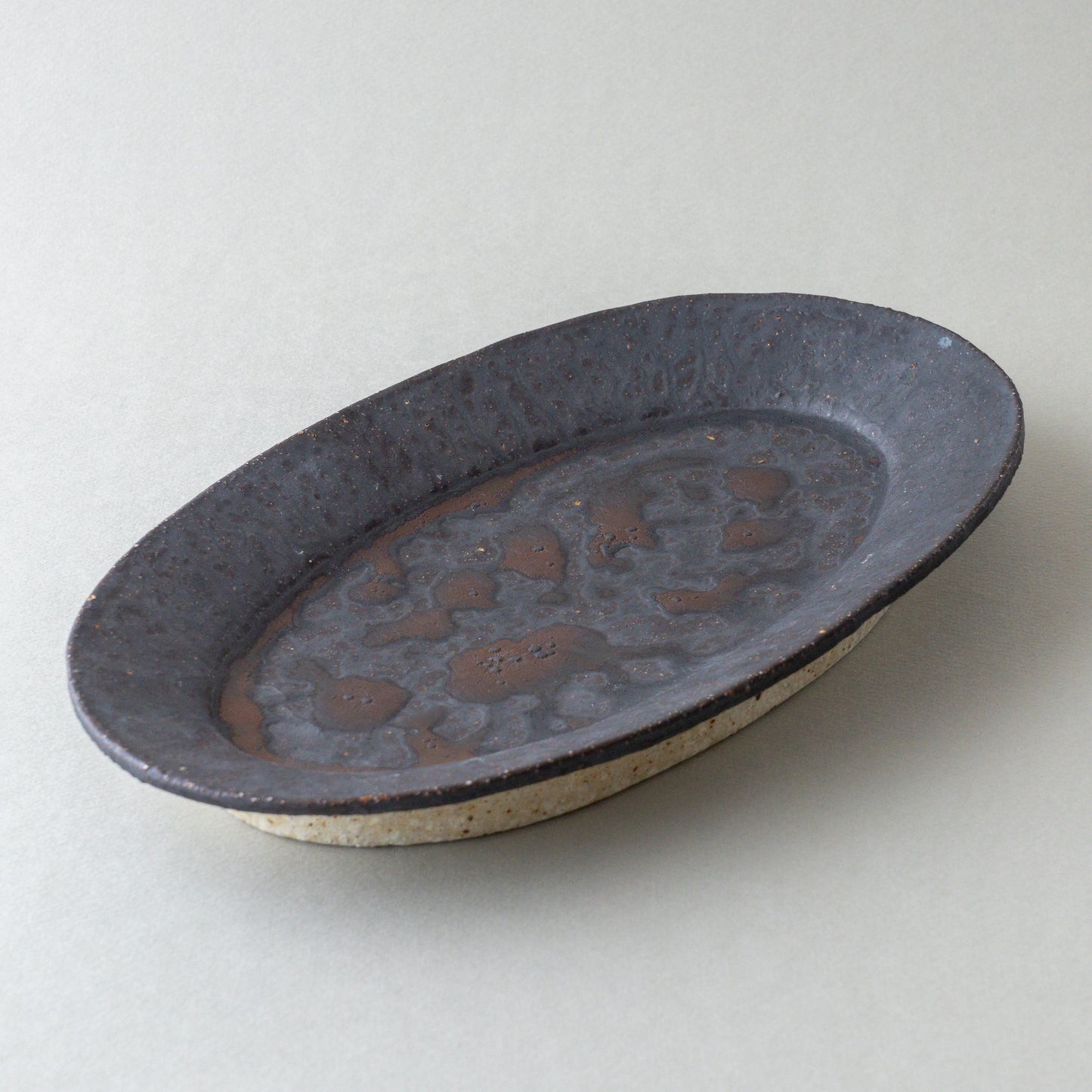 オーバル皿 大 黒釉 #3