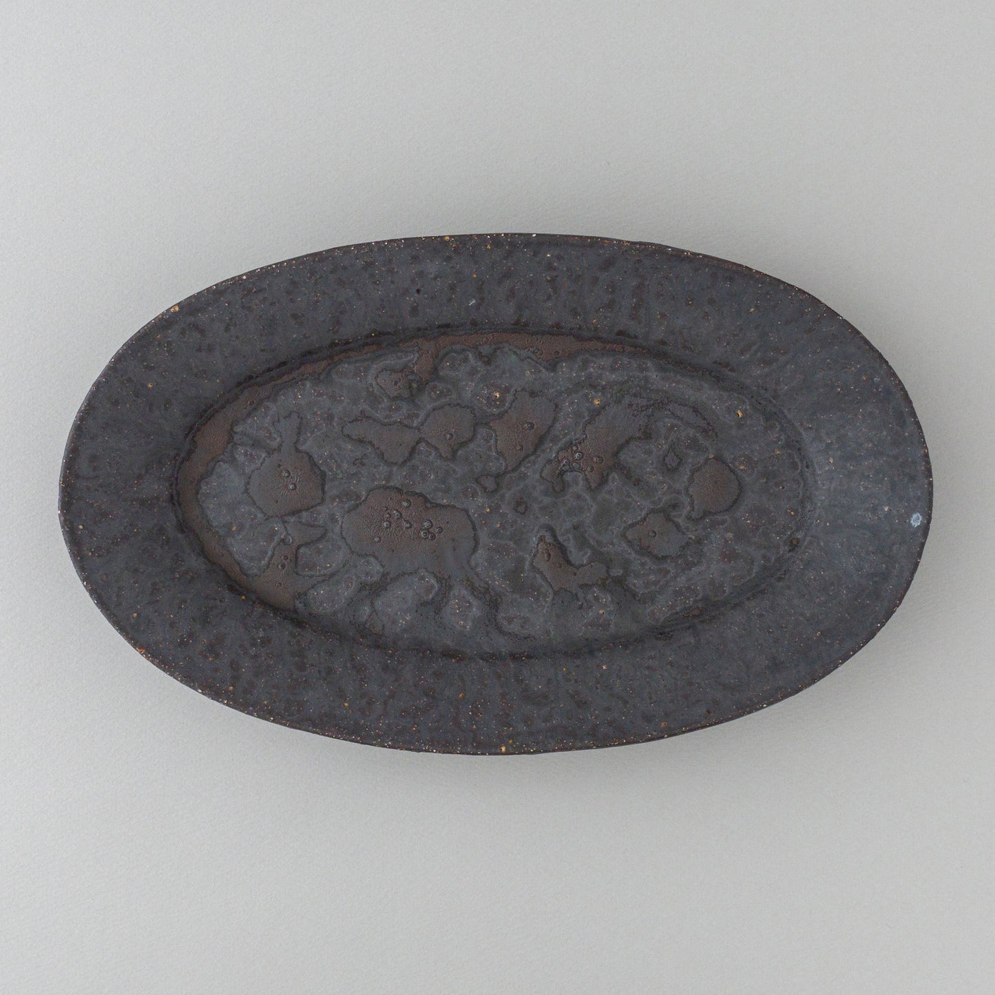オーバル皿 大 黒釉 #3
