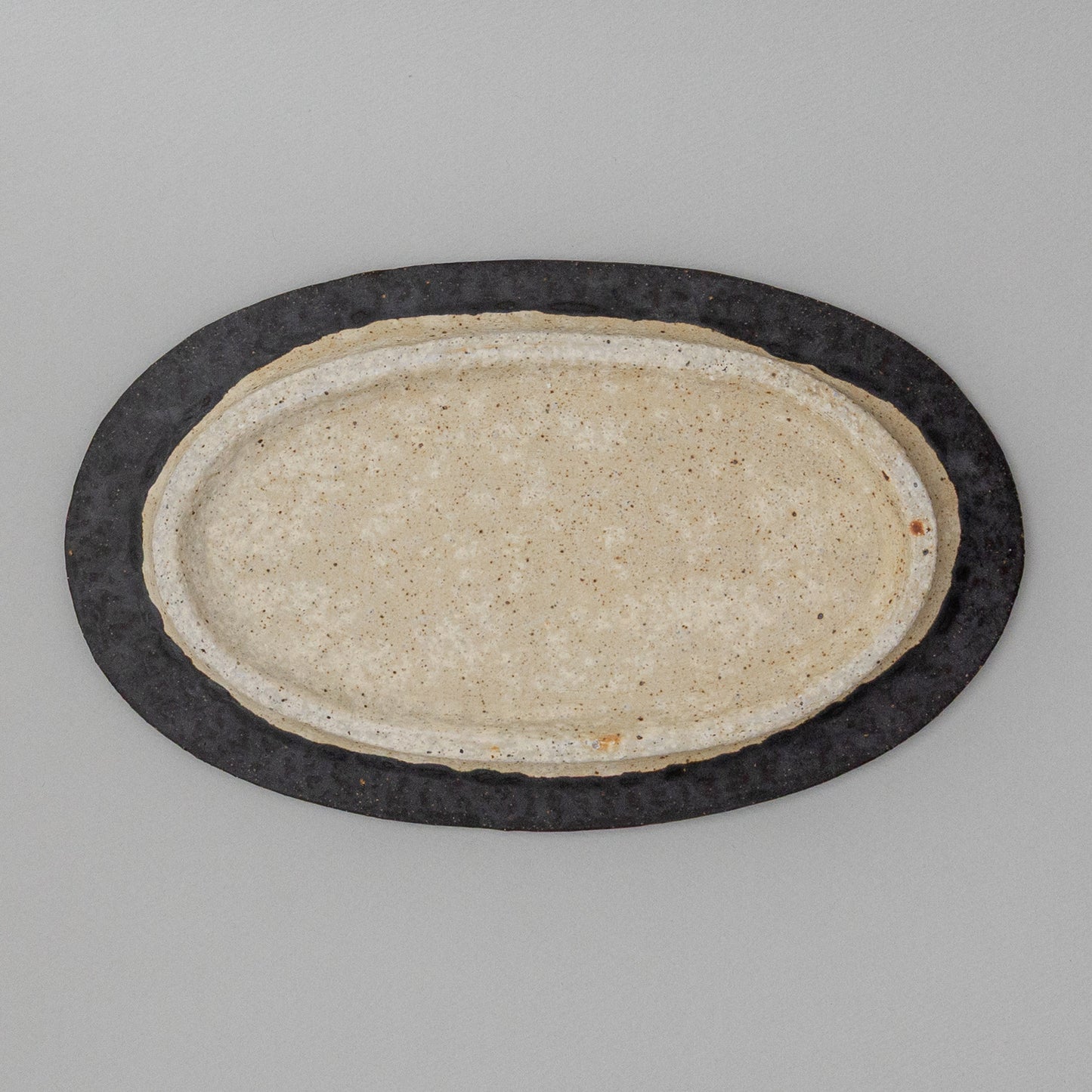 オーバル皿 大 黒釉 #3