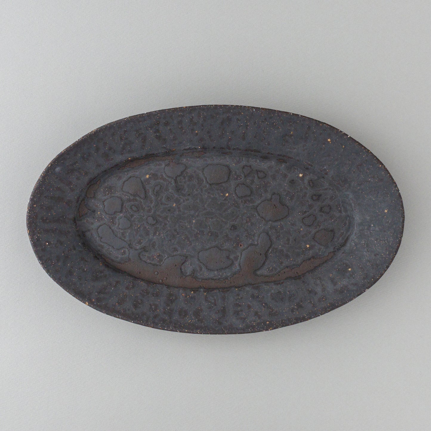 オーバル皿 大 黒釉 #4