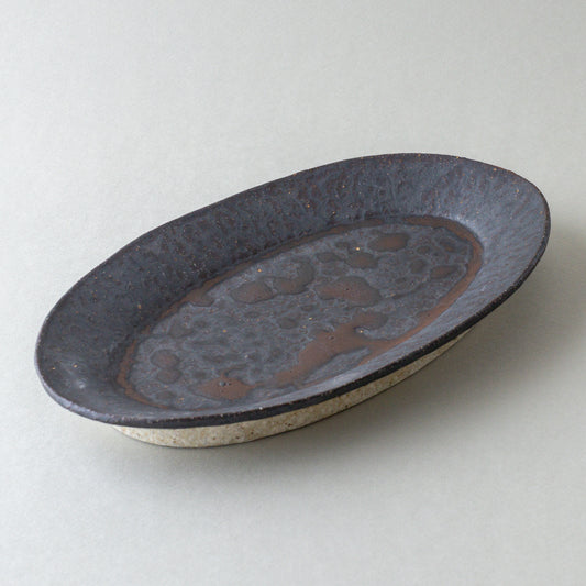 オーバル皿 大 黒釉 #6