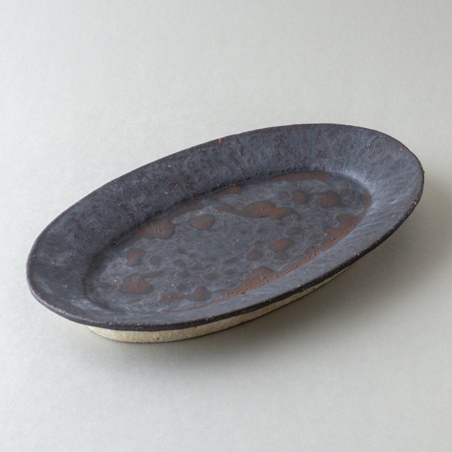 オーバル皿 大 黒釉 #7
