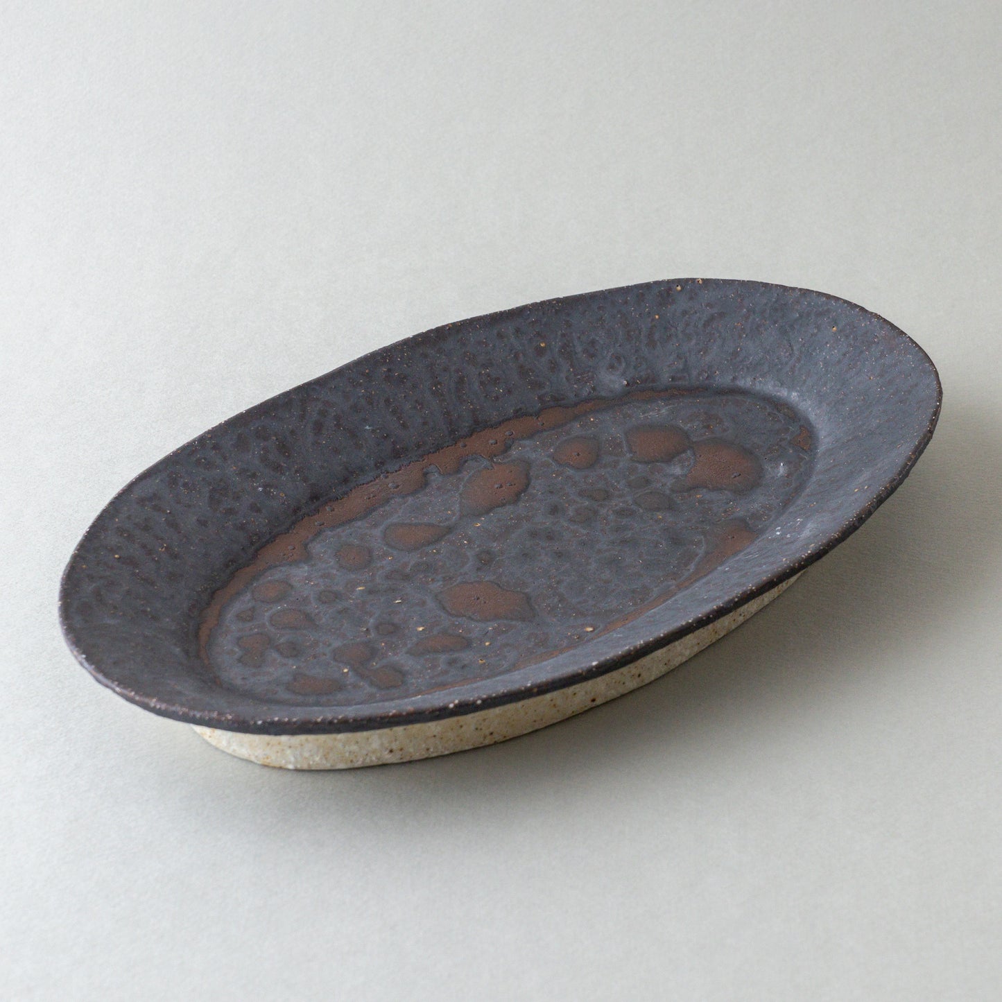 オーバル皿 大 黒釉 #8