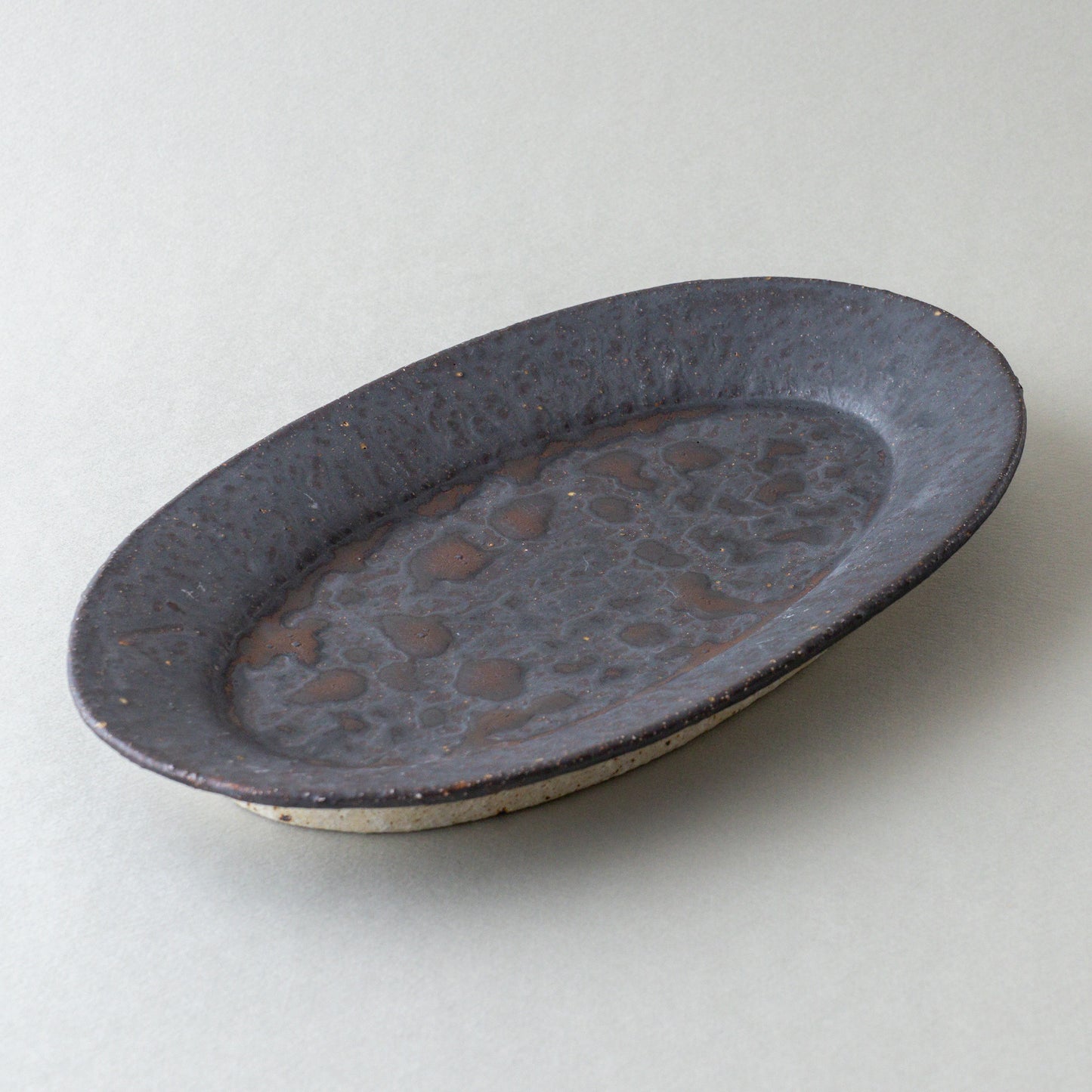 オーバル皿 大 黒釉 #9