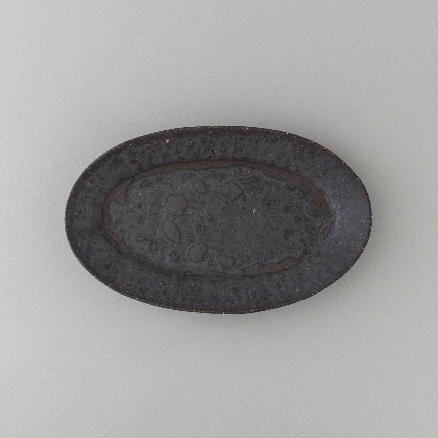 オーバル皿 中 黒釉 #3