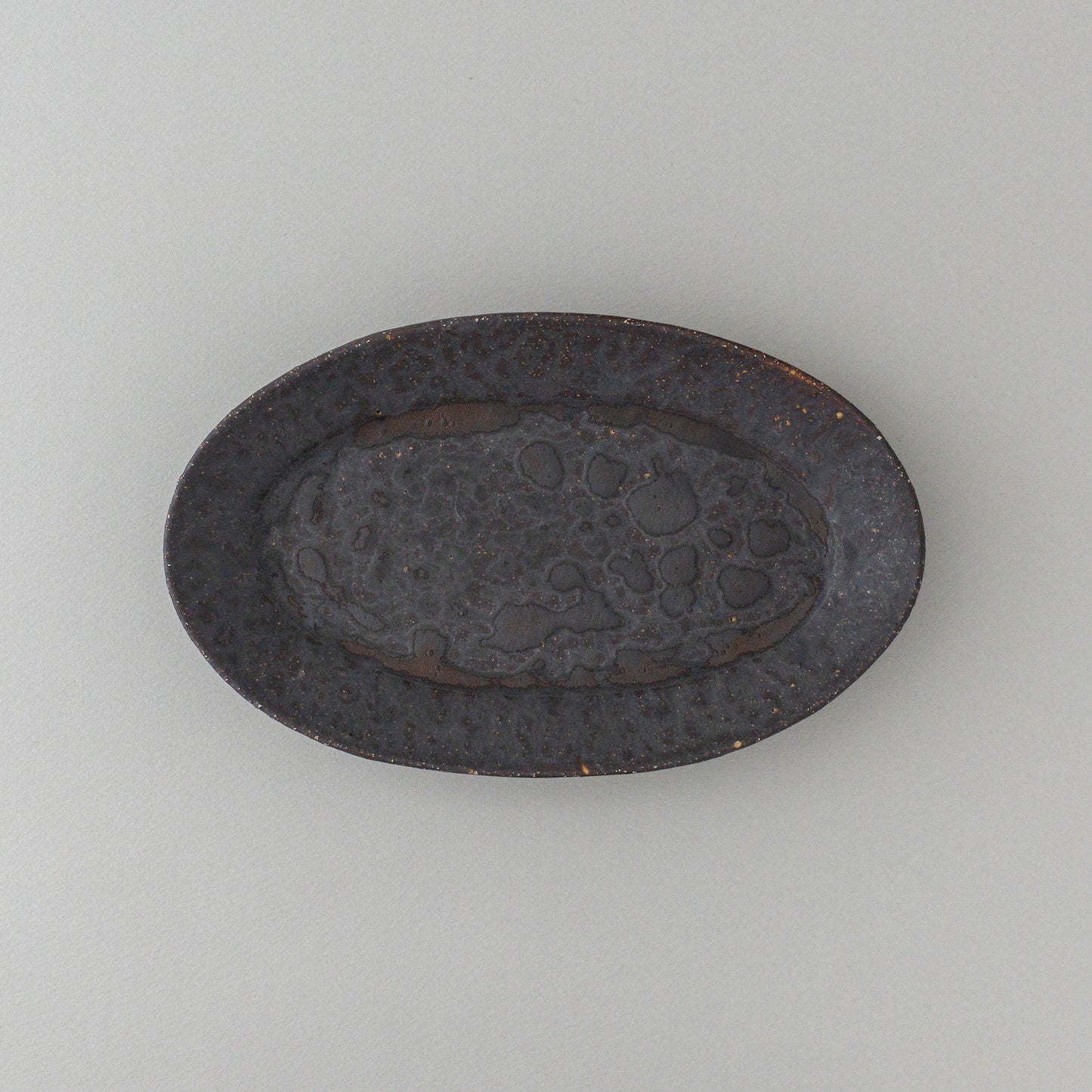 オーバル皿 中 黒釉 #4