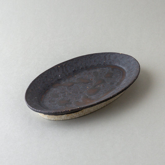オーバル皿 中 黒釉 #6